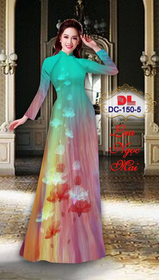 Vải Áo Dài Hoa In 3D AD DC150 30
